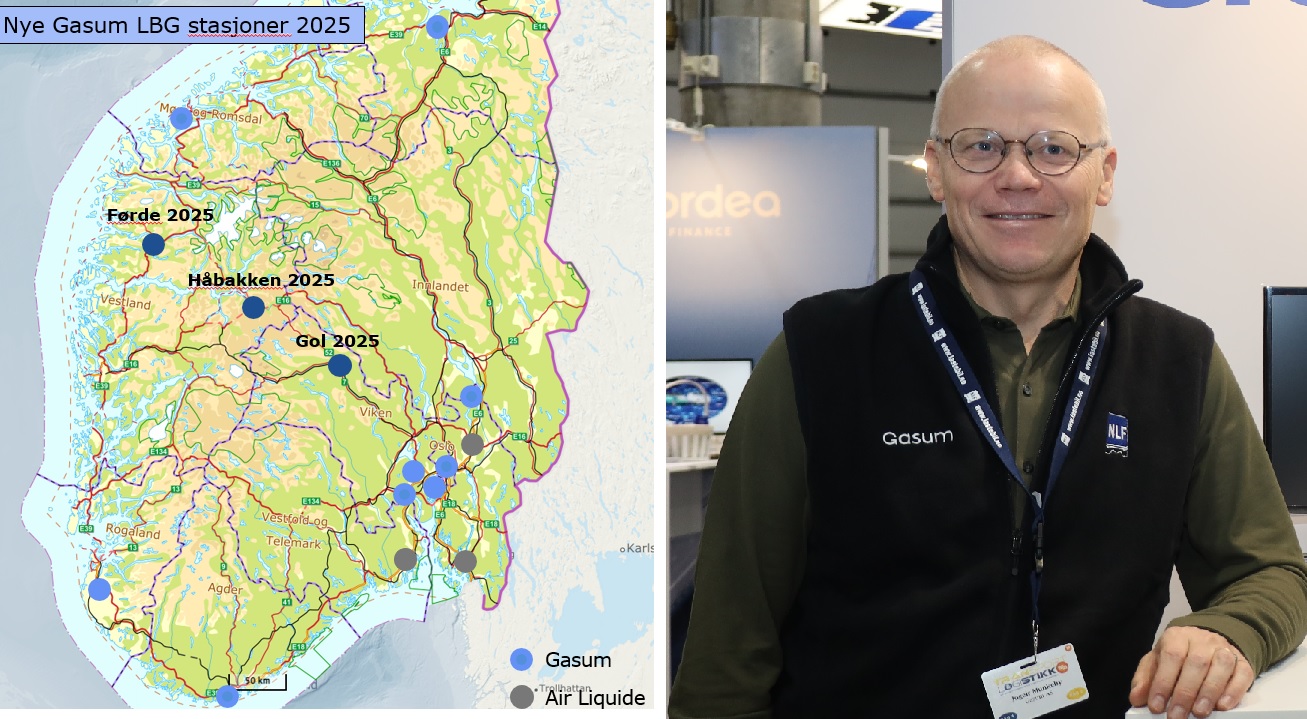 Her skal Gasum bygge tre nye fyllestasjoner for biogass 