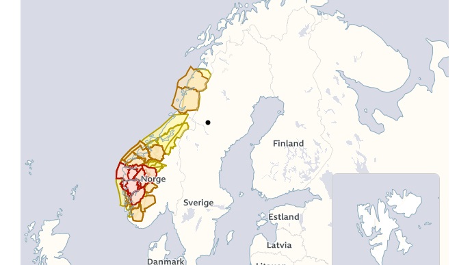 Vind, flom- og skredfare gir utfordringer på veiene på Vestlandet 
