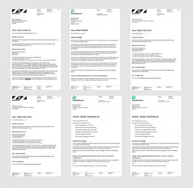 Av disse seks tilsynene er fire lukket. To er pågående. Det foreligger fortsatt brudd på lønnsbestemmelsene. Faksimile: Arbeidstilsynet
