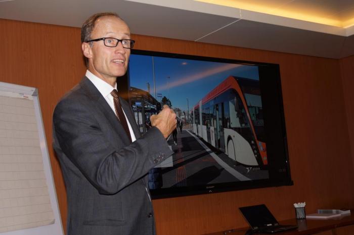 EN TREDJEDEL: - Transport står for en tredjedel av klimagassutsllippene. Med dette tilbudet håper vi på å kunne etablere et marked for laste- og varebiler som er elektriske eller hydrogendrevne i Norge, sier administrerende direktør Nils Kristian Nakstad i Enova. (Foto: Enova)