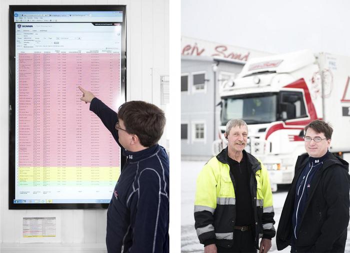 Til venstre: På veggen på kontoret kan alle følge med på det Arild Sand kaller 