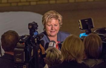 Erna Solberg møtte pressen i dag tidlig.
