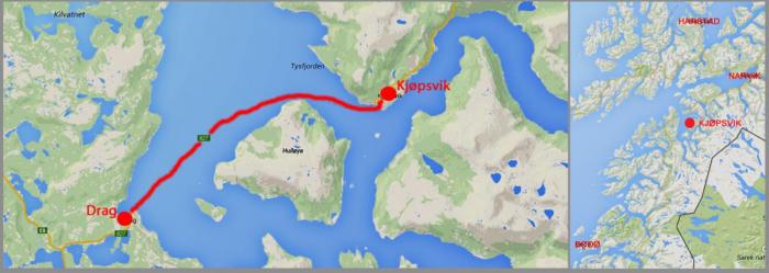 Skjermdump fra Google maps/motasje NLF