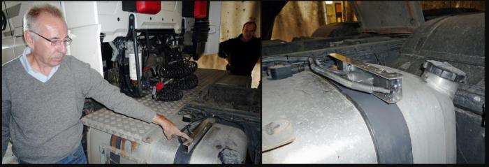 MONTERT: Frode Haugseth (t.v.) fra Safe4trucks og Helge Wenndberg fra Midt-Norge Bilservice.Foto: Torbjørn Stavdal