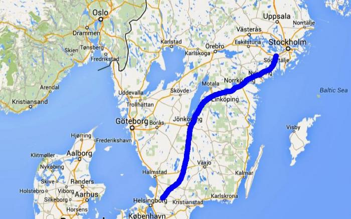 HER: Svenskene tillater 31,5 meters vogntog mellom Södertälje og Helsingborg.