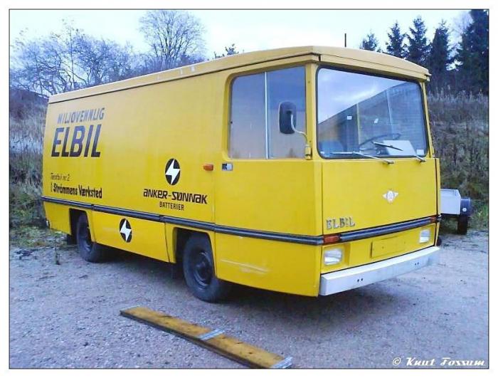 Dette er et av tre elektriske nyttekjøretøy som ble bygget på Strømmen. Eksemplaret lever fortsatt og befinner seg et sted i Østfold. Foto: Knut Fossum