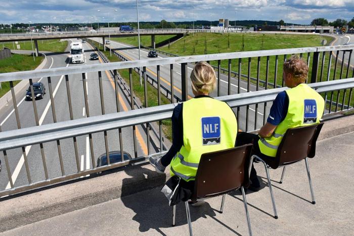 Et høyt antall lastebiler passerte tellepunktet på E18 ved Sem. Foto: Stein Inge Stølen