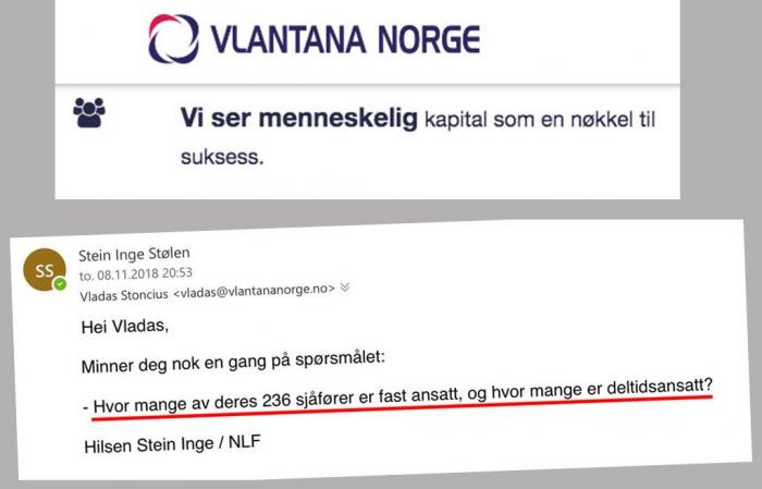 Ifølge Vlantana Norges hjemmesider er «menneskelig kapital» nøkkelen til suksess. Daværende daglig leder vil ikke oppgi detaljer knyttet til sjåførenes stillingsbrøk. Foto: Skjermdump fra Vlantananorge.no og e-post