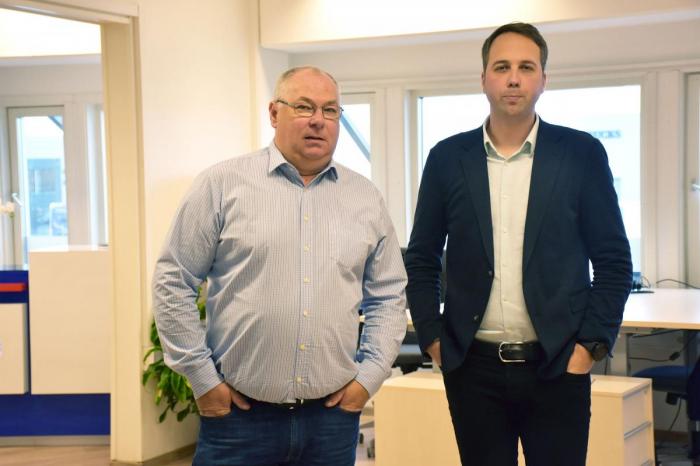 Daglig leder Terje Larssen og Vladas Stoncius Jr., hvorav sistnevnte er tidligere daglig leder og nåværende styreleder i Vlantana Norge.